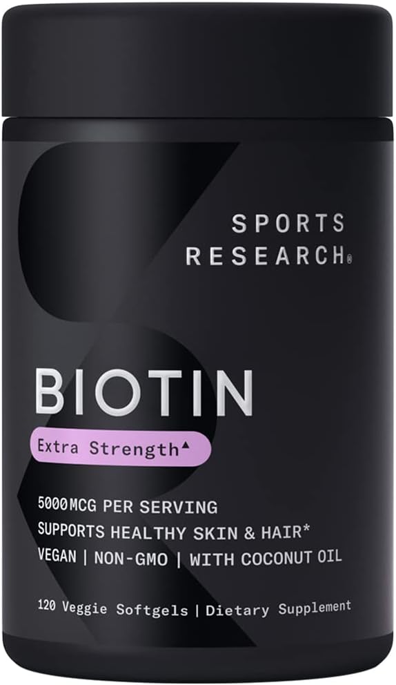 Sports Research Vegan Biotin 5000mcg with Organic Coconut Oil