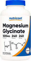 Nutricost Magnesium Glycinate Capsules (500 mg), 240 Capsules