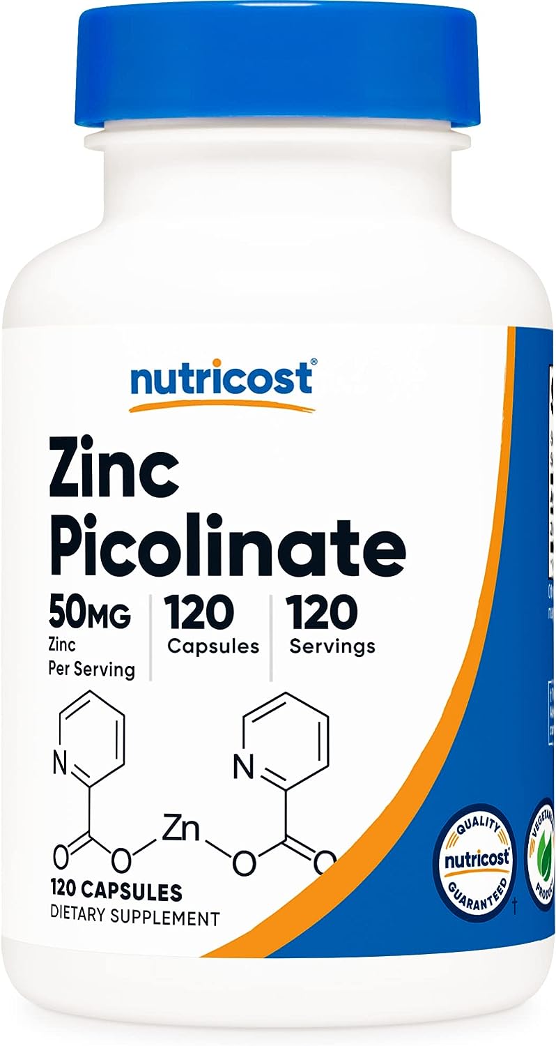 Nutricost Zinc Picolinate 50mg, 120 Vegetarian Capsules