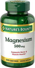Nature's Bounty Magnesium, Bone and Muscle Health, Whole Body Support, Tablets, 500 Mg, 200 Ct