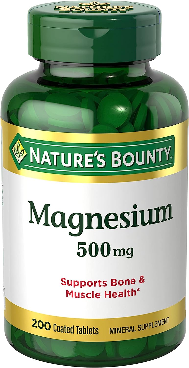 Nature's Bounty Magnesium, Bone and Muscle Health, Whole Body Support, Tablets, 500 Mg, 200 Ct