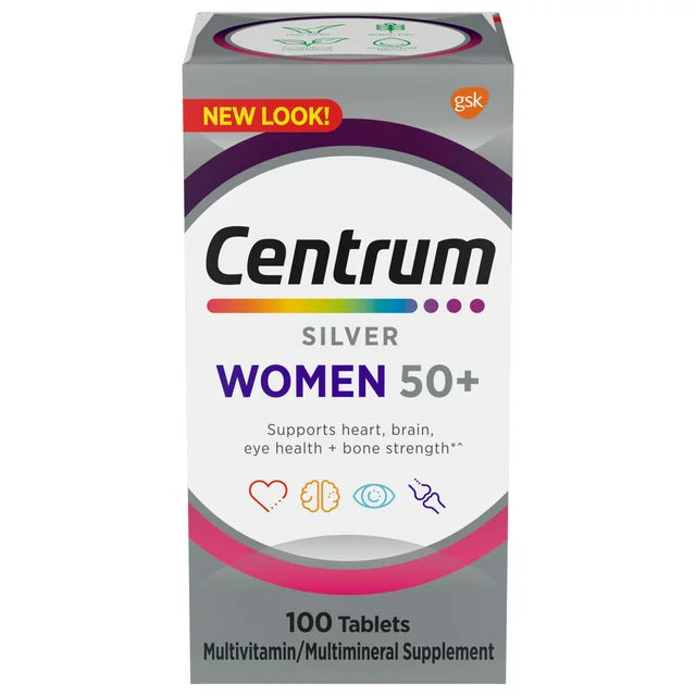 Centrum Silver Women 50 Plus Multivitamin Supplement Tablets, 100 Count